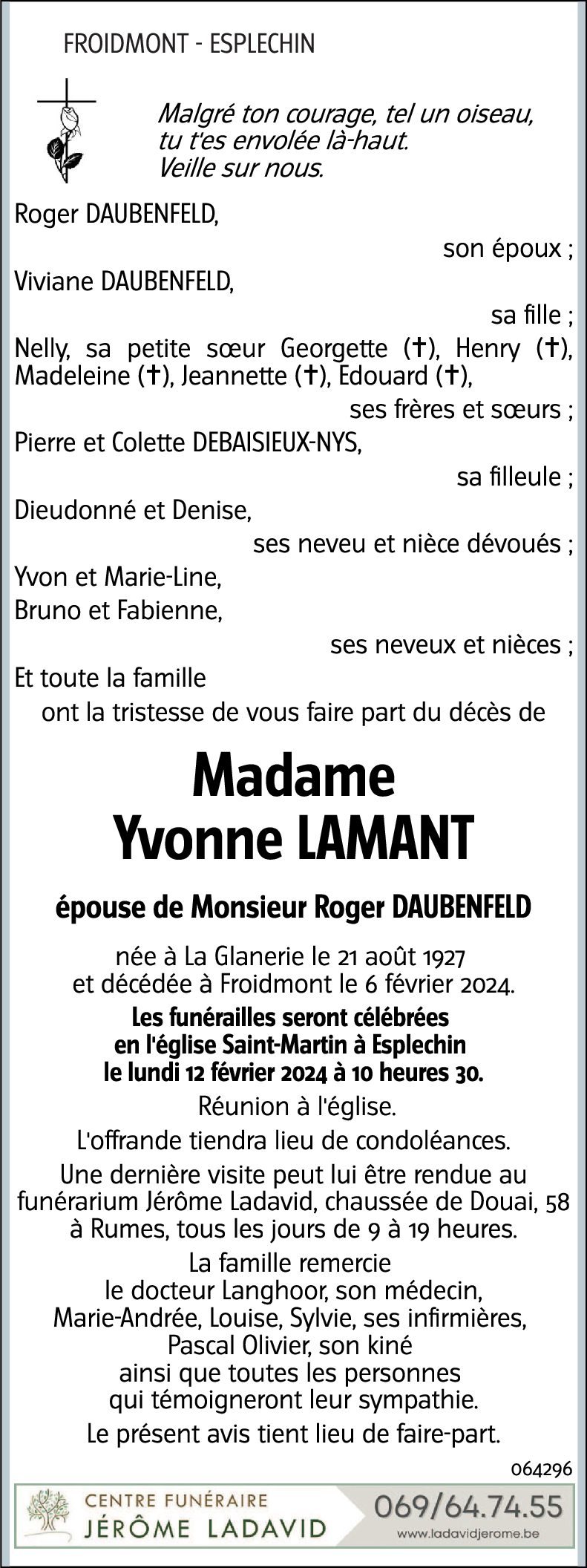 Yvonne LAMANT