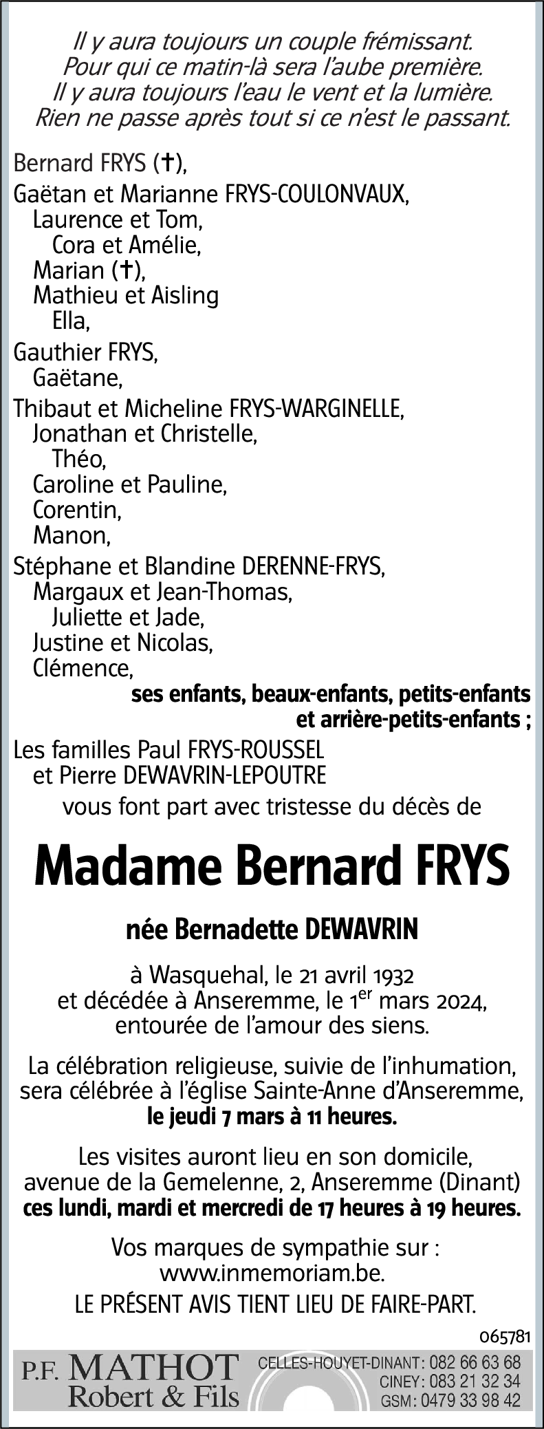 BERNADETTE DEWAVRIN