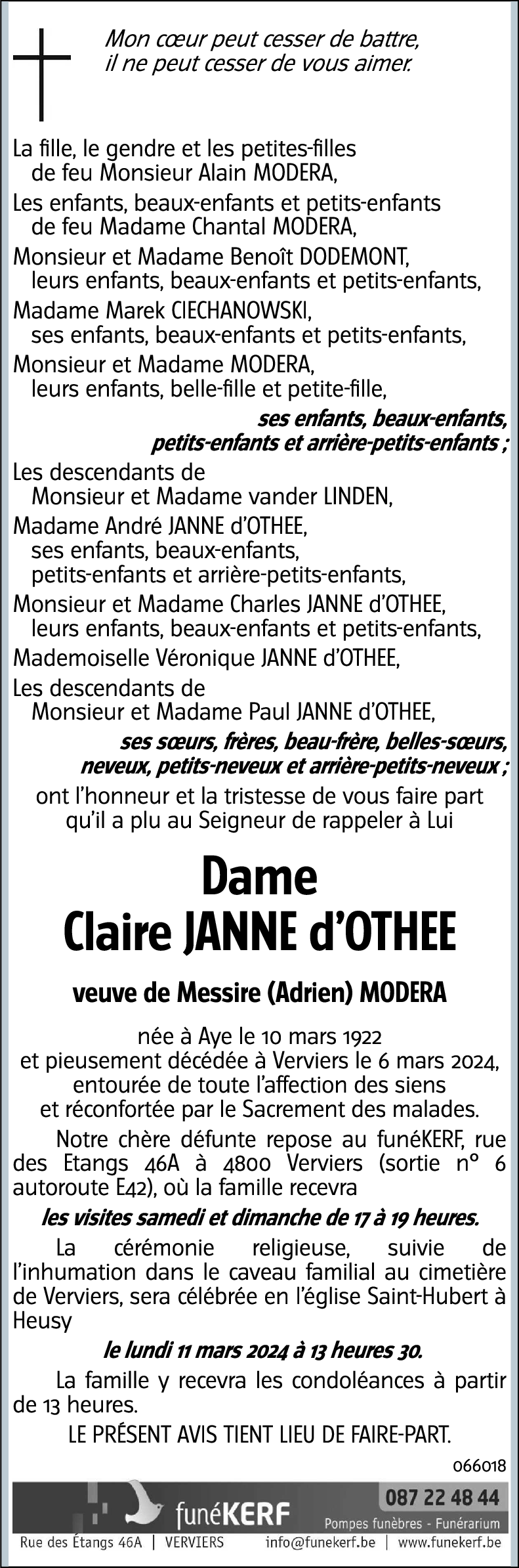Claire JANNE d’OTHEE