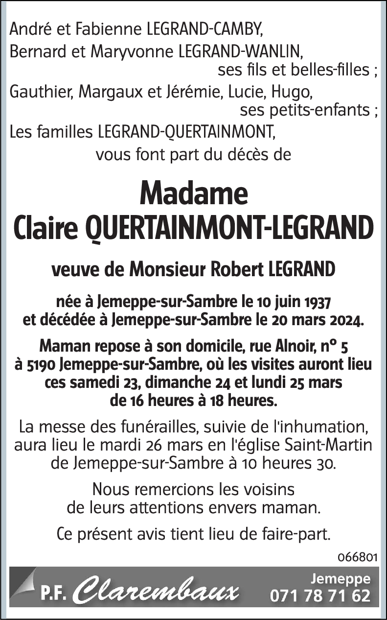 Claire QUERTAINMONT-LEGRAND