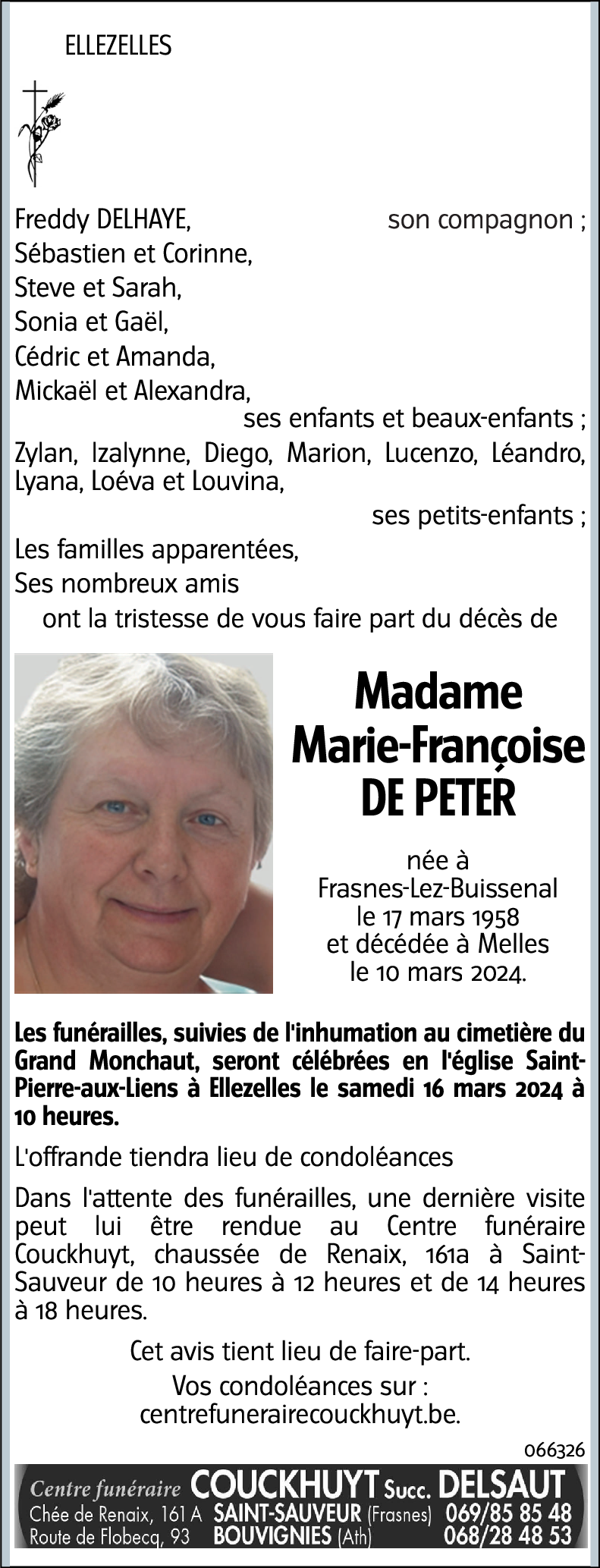 Marie-Françoise DE PETER