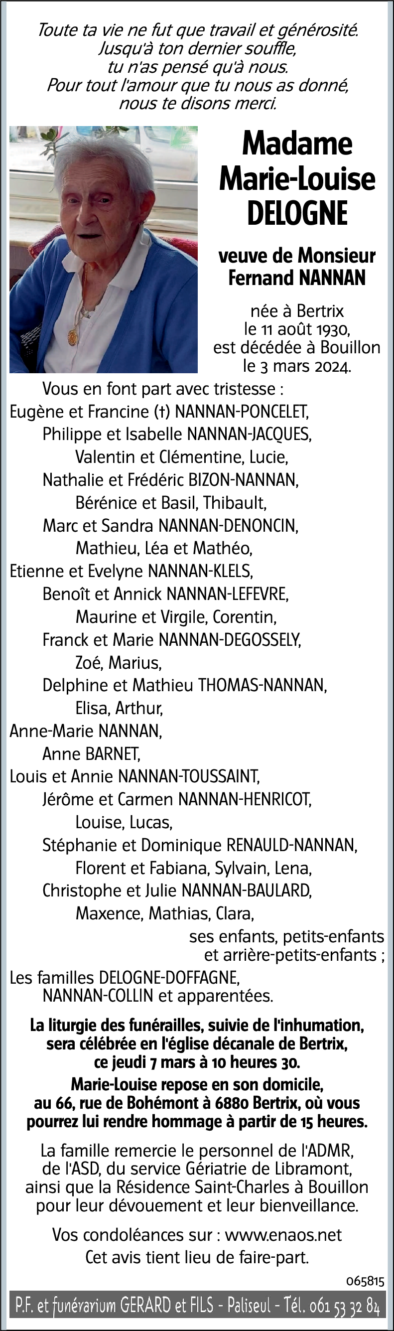 Marie-Louise DELOGNE
