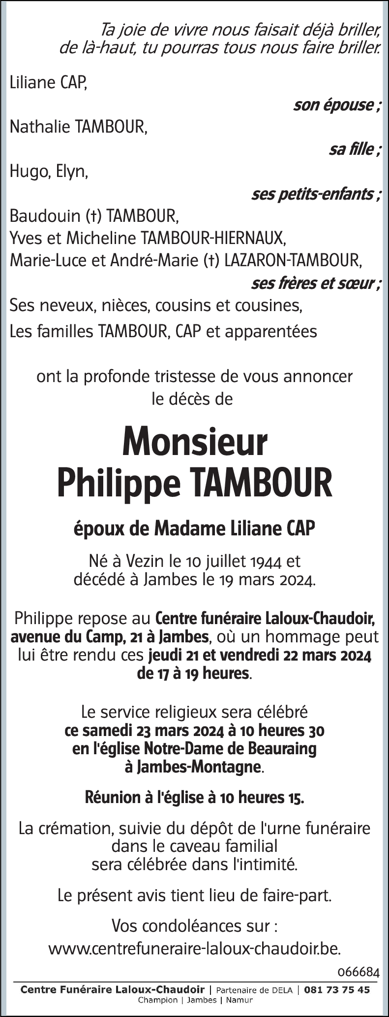 Philippe TAMBOUR