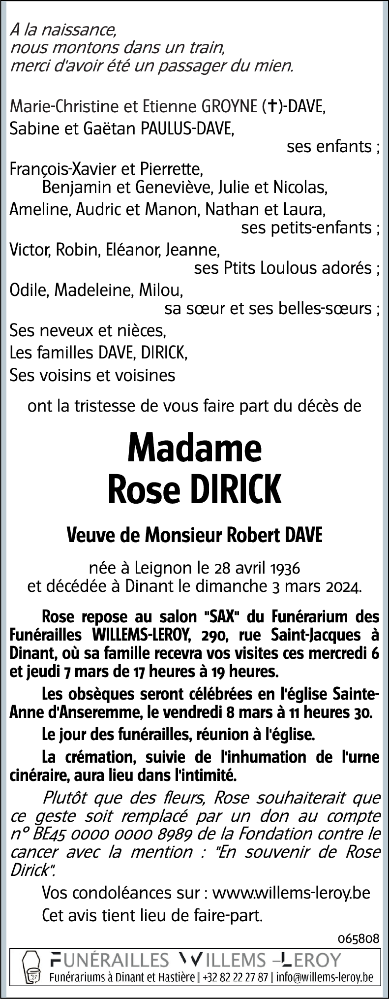 Rose DIRICK