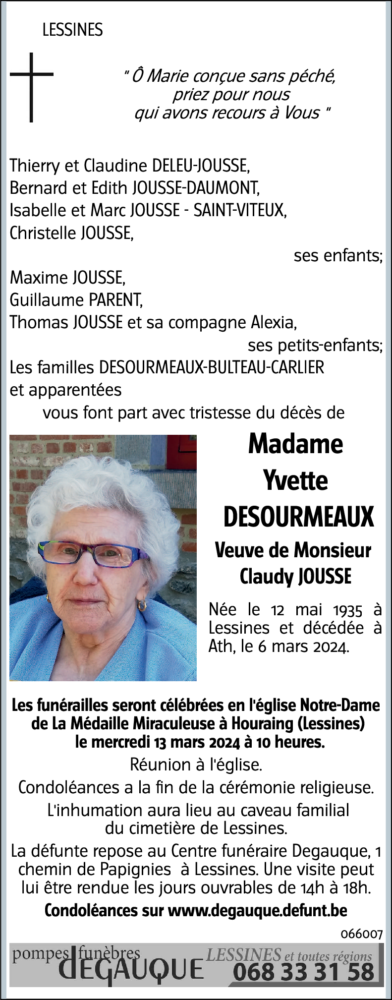 Yvette DESOURMEAUX