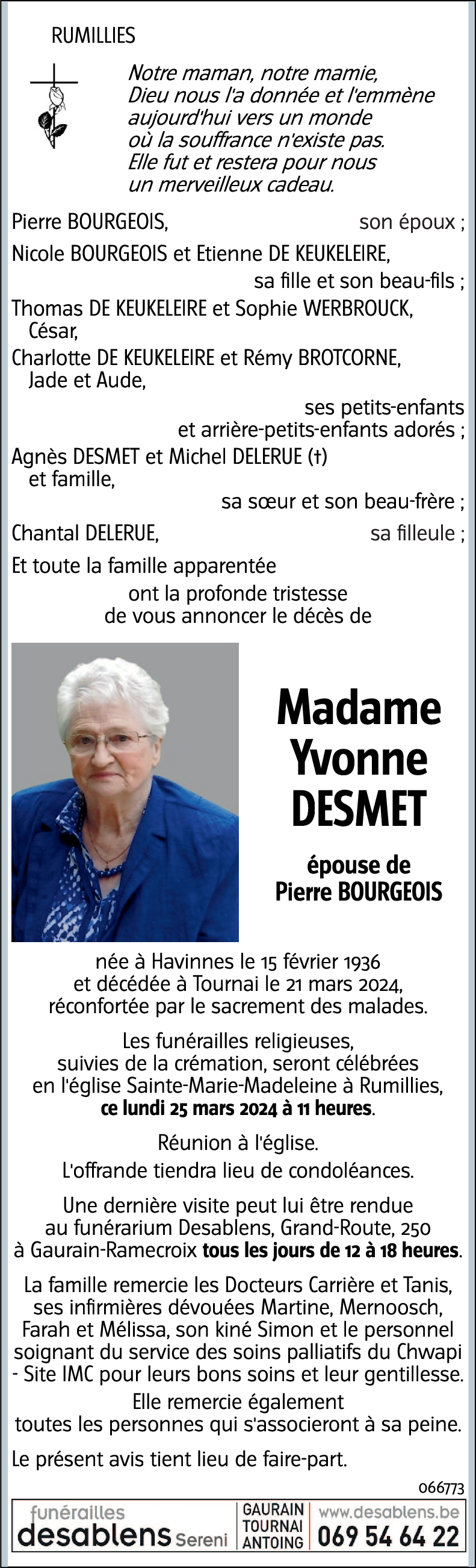 Yvonne DESMET