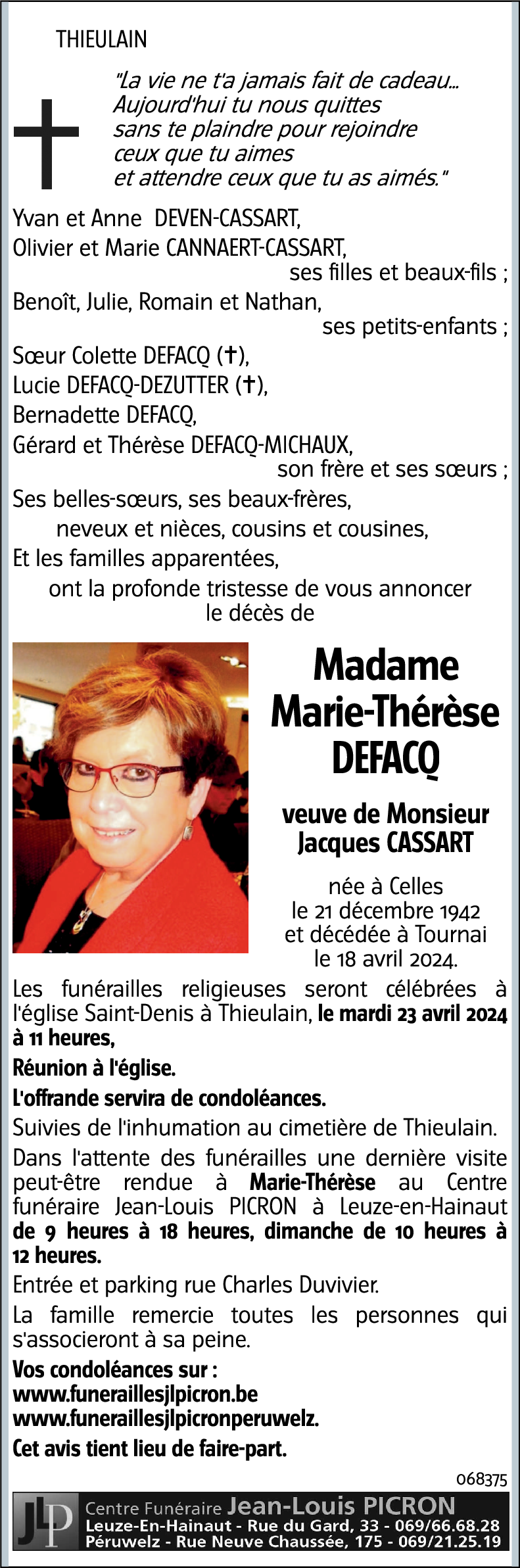 DEFACQ Marie-Thérèse