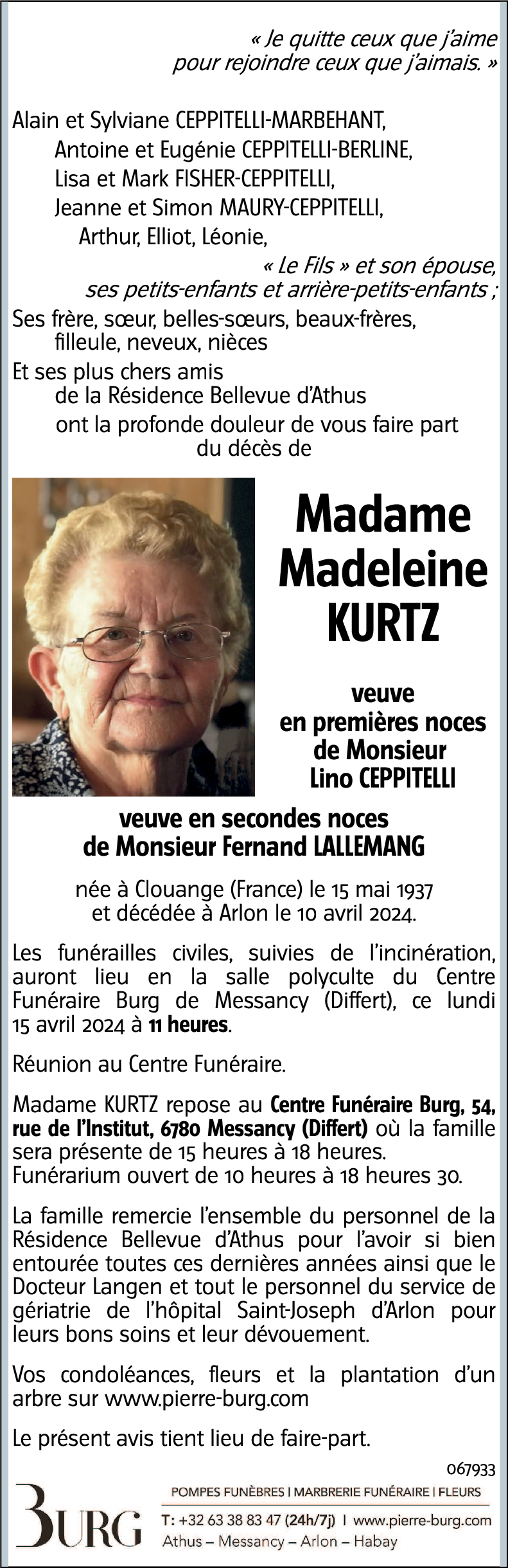 Madeleine KURTZ