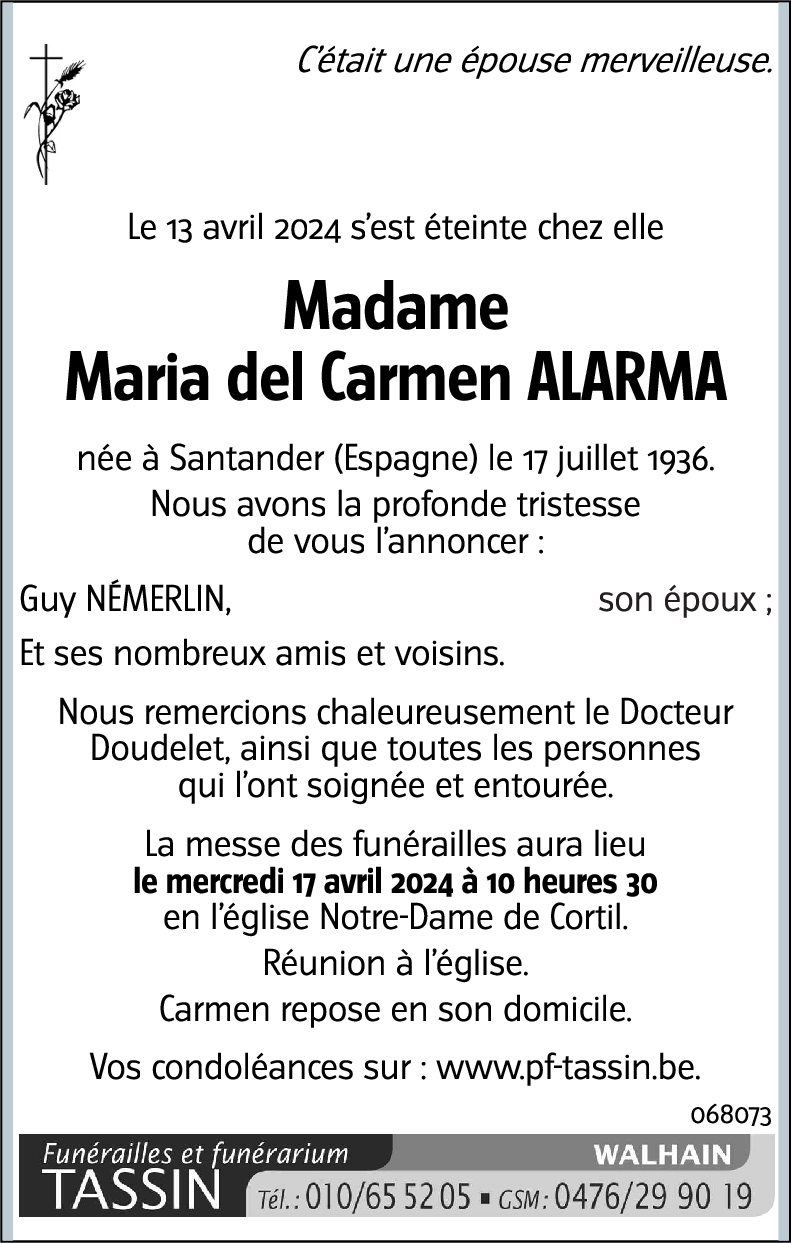 Maria del Carmen ALARMA