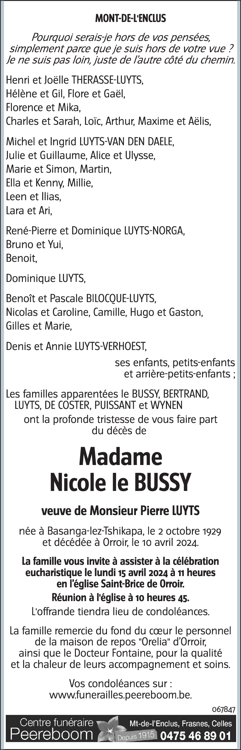Nicole le BUSSY