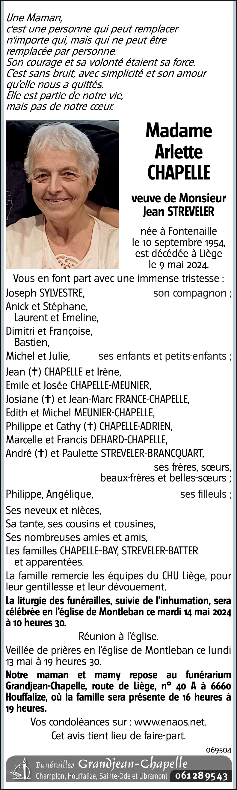 Arlette CHAPELLE