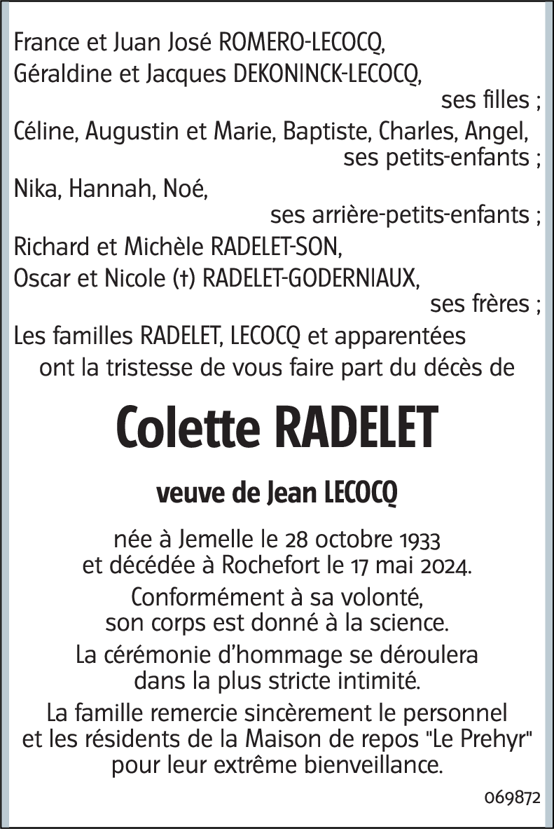 Colette RADELET