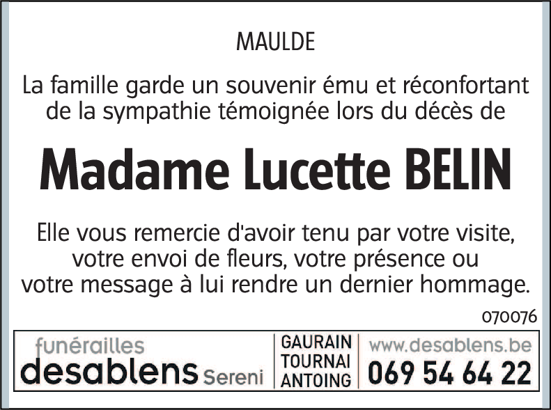 Lucette BELIN