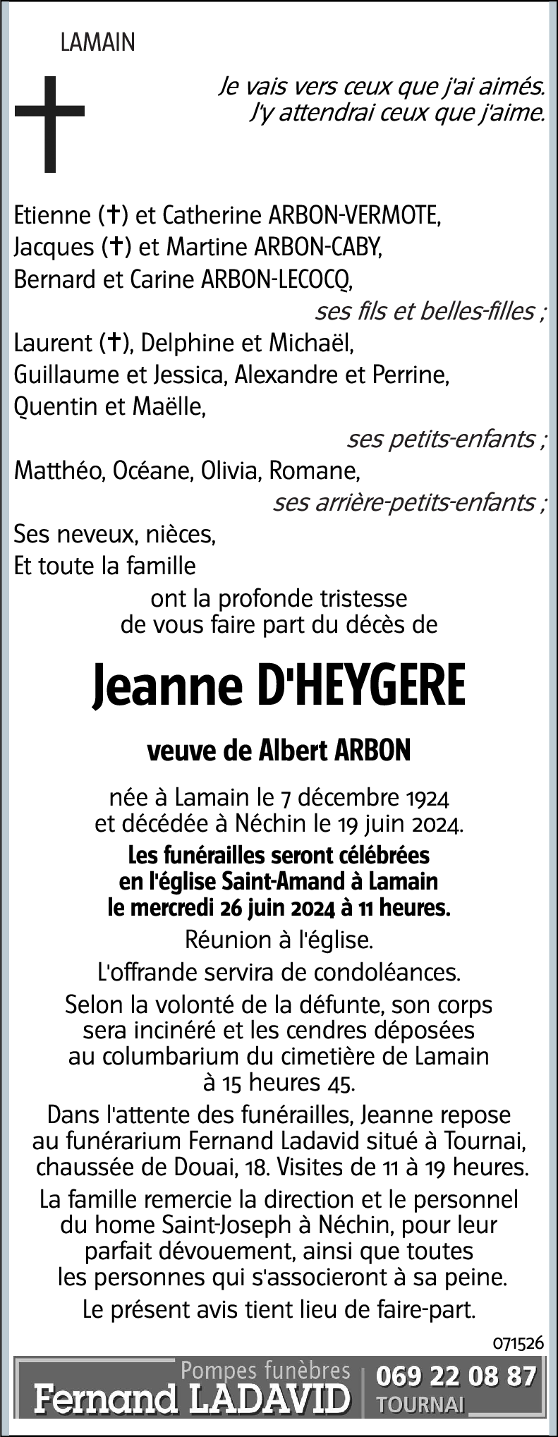 Jeanne D'HEYGERE