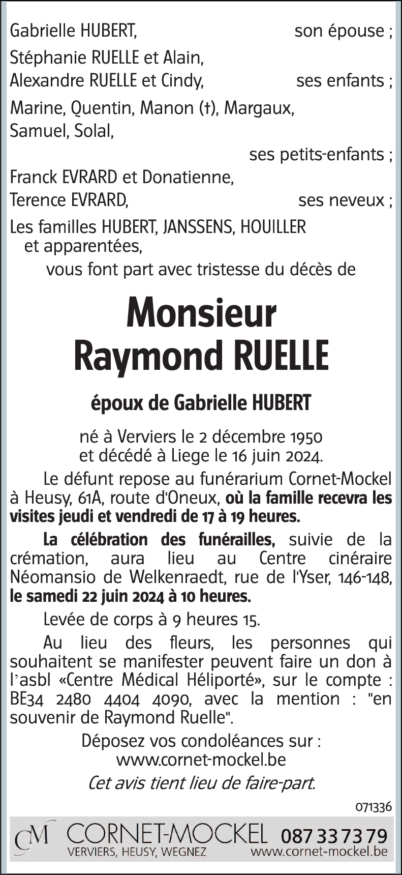 Raymond RUELLE