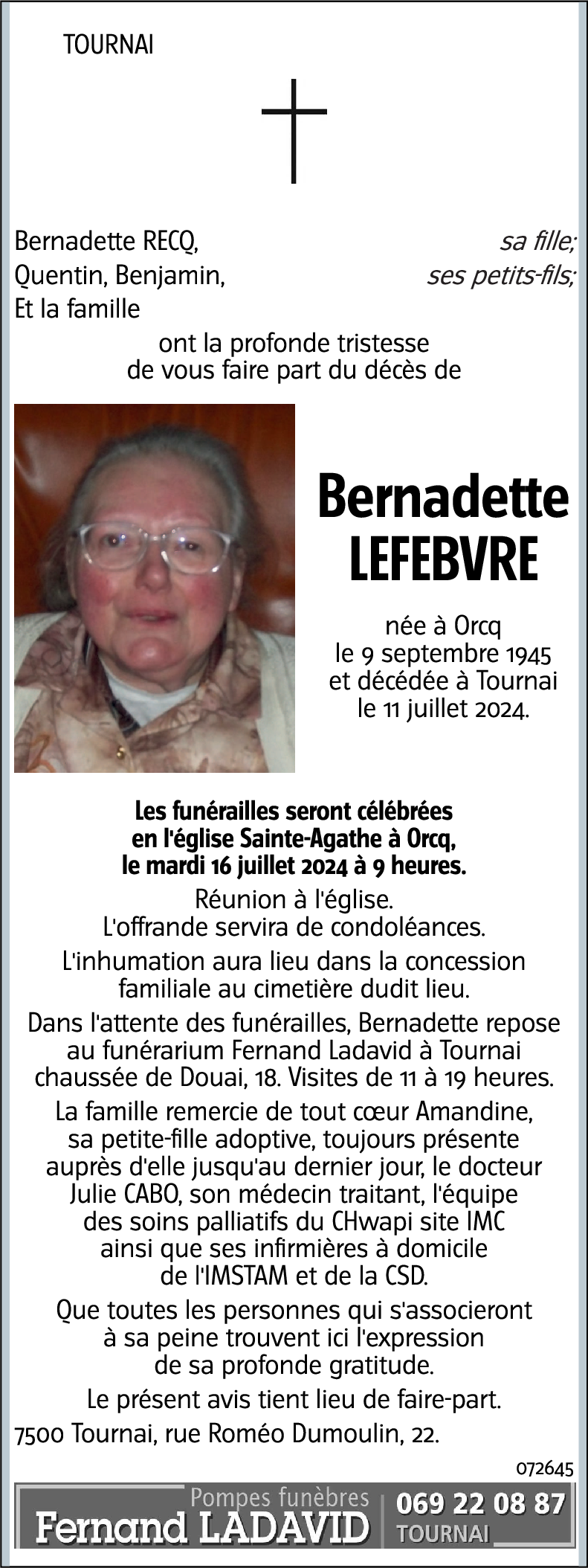 Bernadette LEFEBVRE