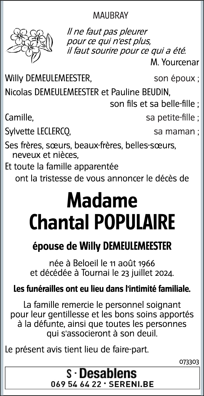 Chantal POPULAIRE