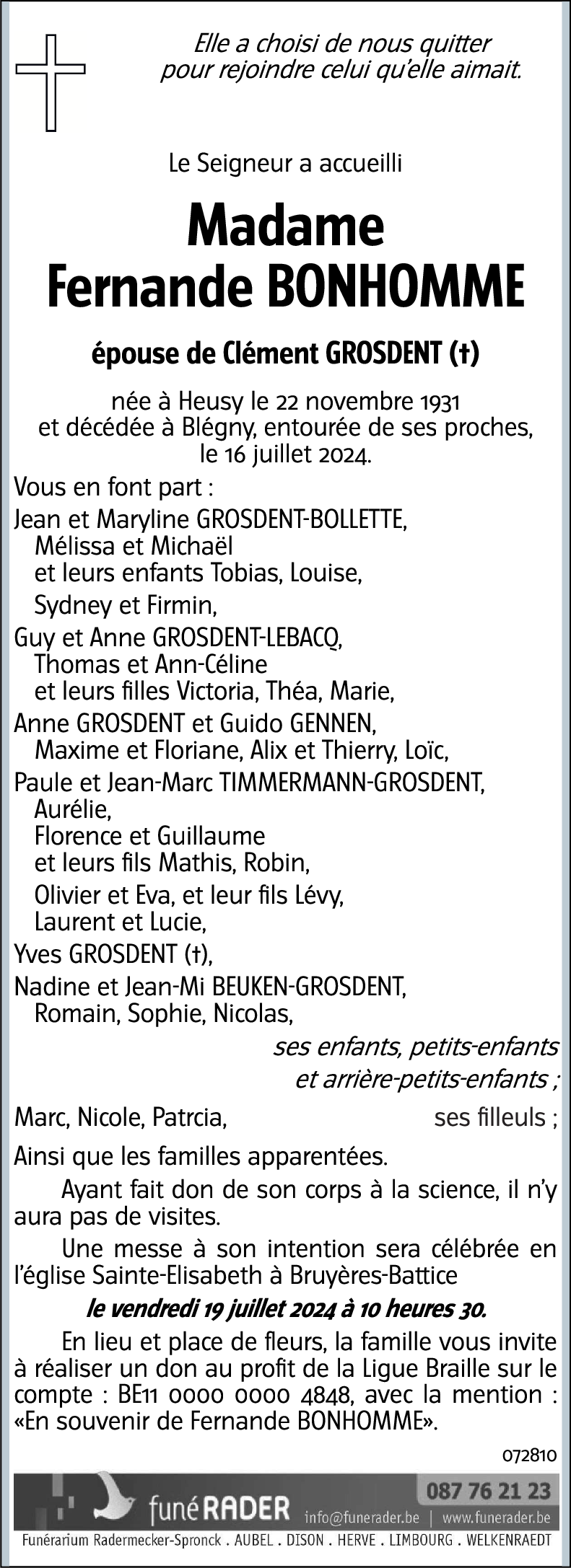 Fernande BONHOMME