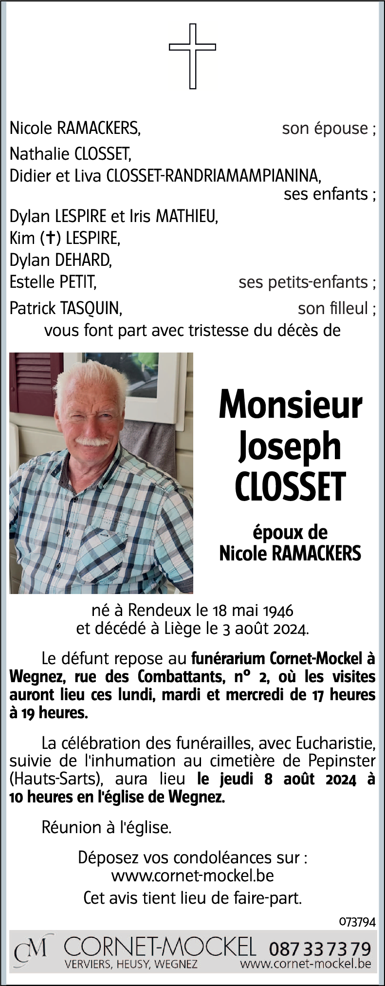 Joseph CLOSSET