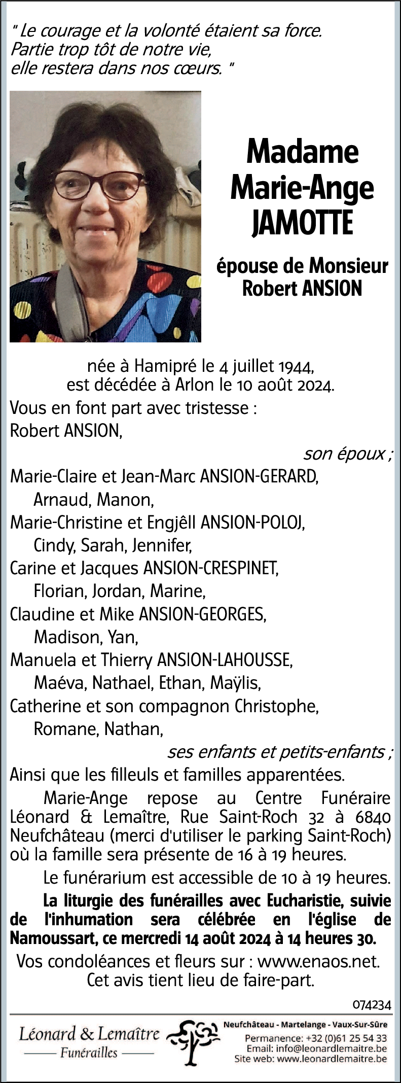 Marie-Ange JAMOTTE