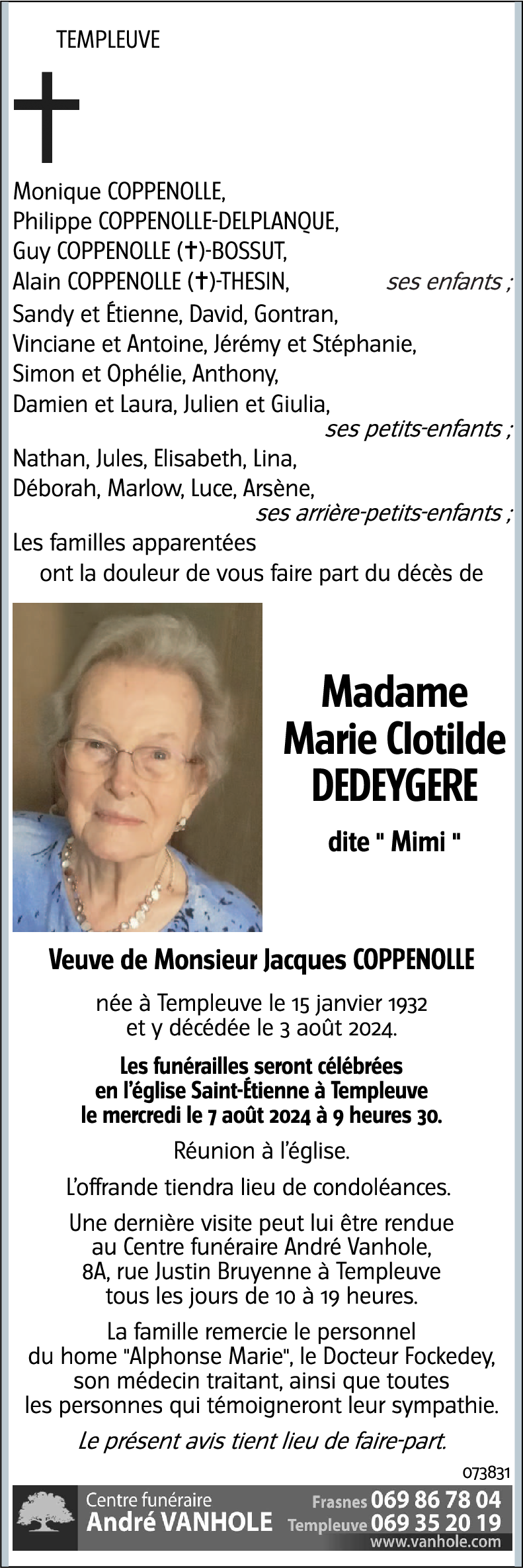 Marie Clotilde DEDEYGERE