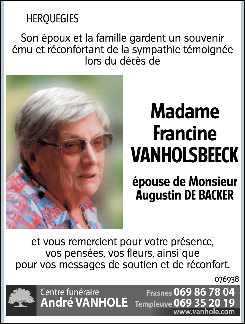 Francine VANHOLSBEECK