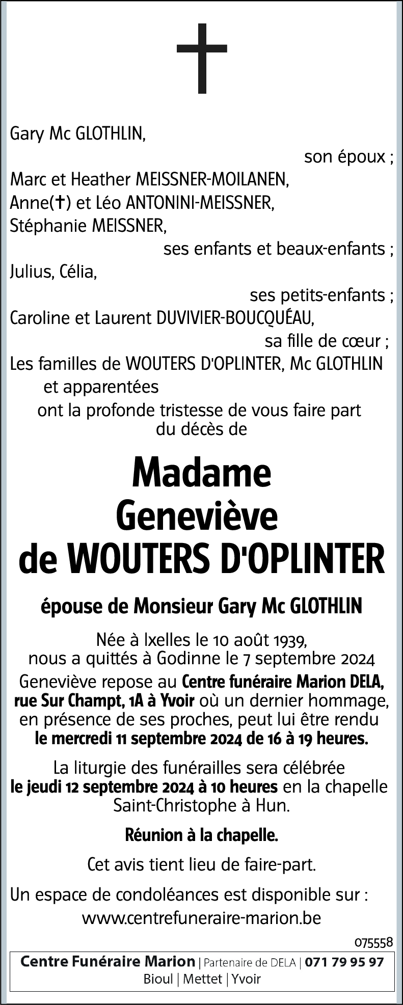 Geneviève de WOUTERS D'OPLINTER