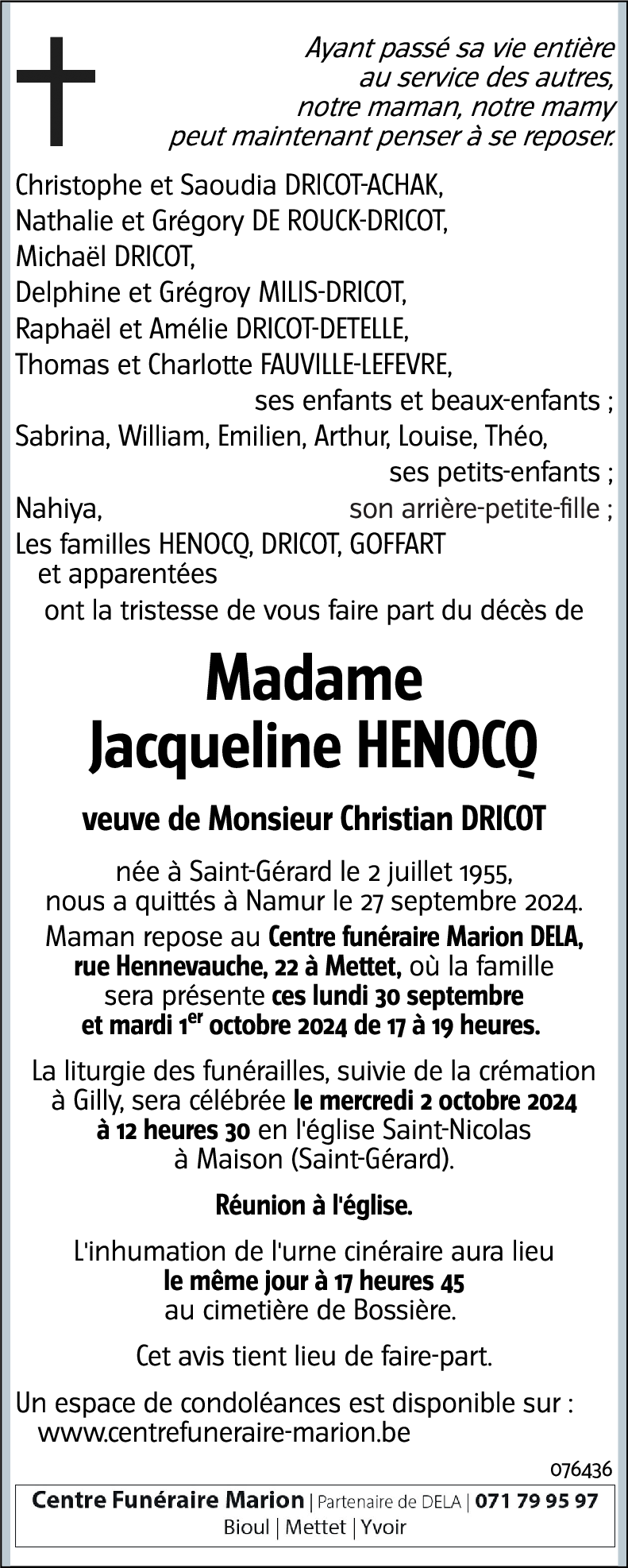 Jacqueline HENOCQ