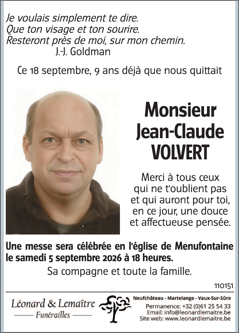Jean-Claude VOLVERT