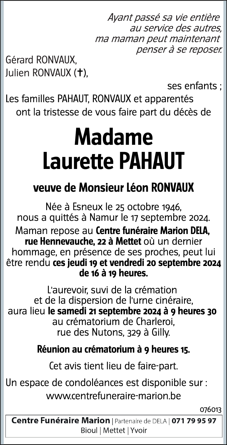 Laurette PAHAUT