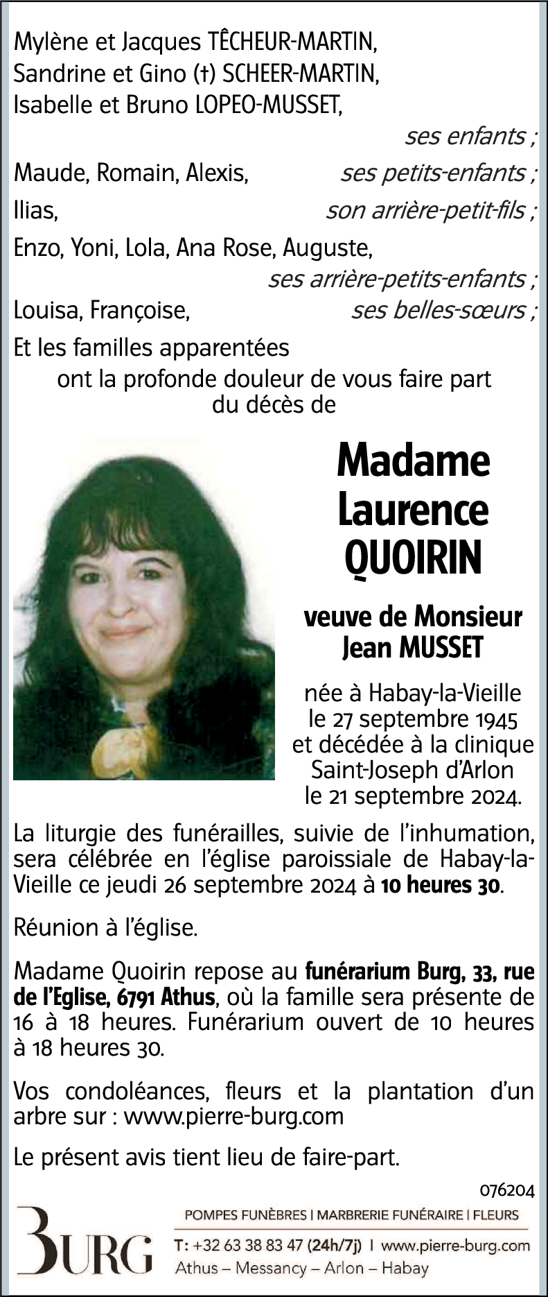 QUOIRIN Laurence