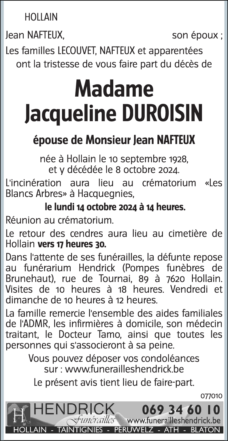 JACQUELINE DUROISIN