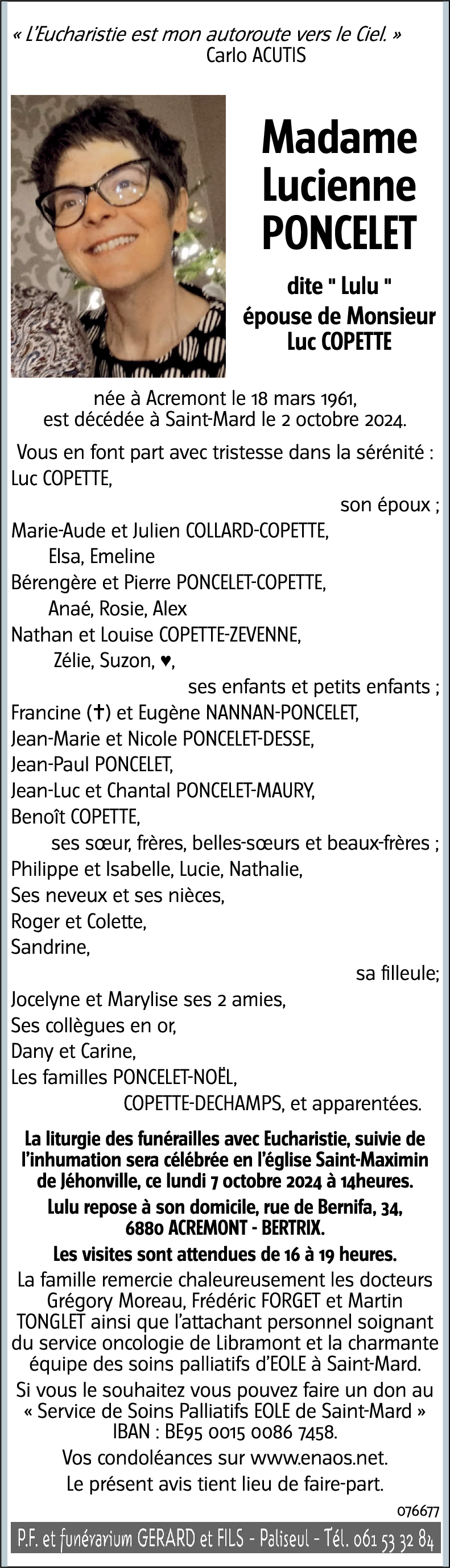 Lucienne PONCELET