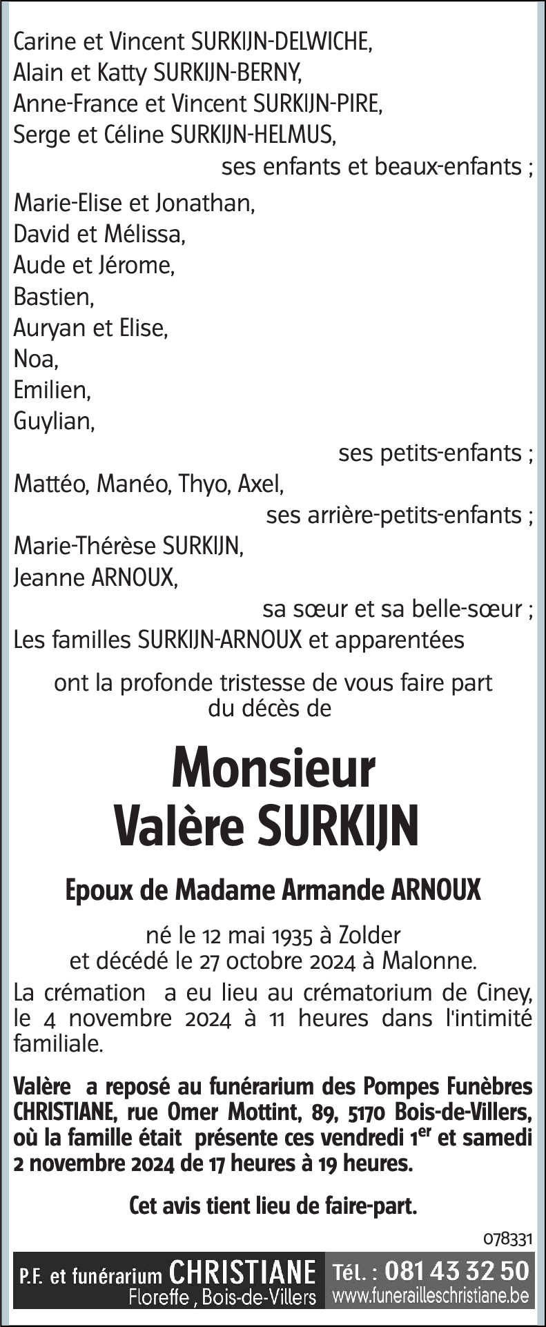 Valère SURKIJN
