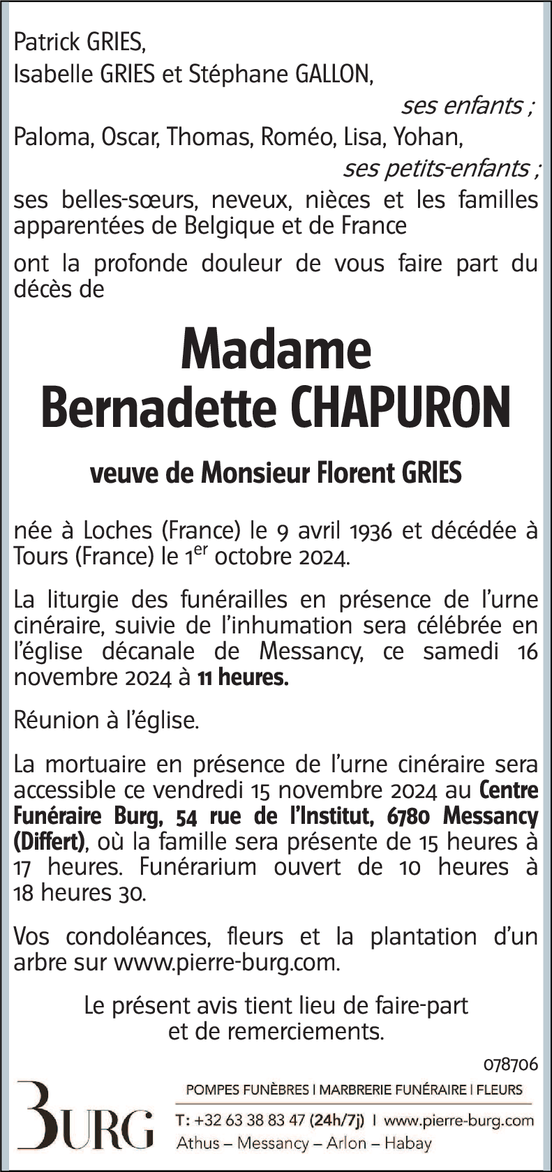 Bernadette CHAPURON