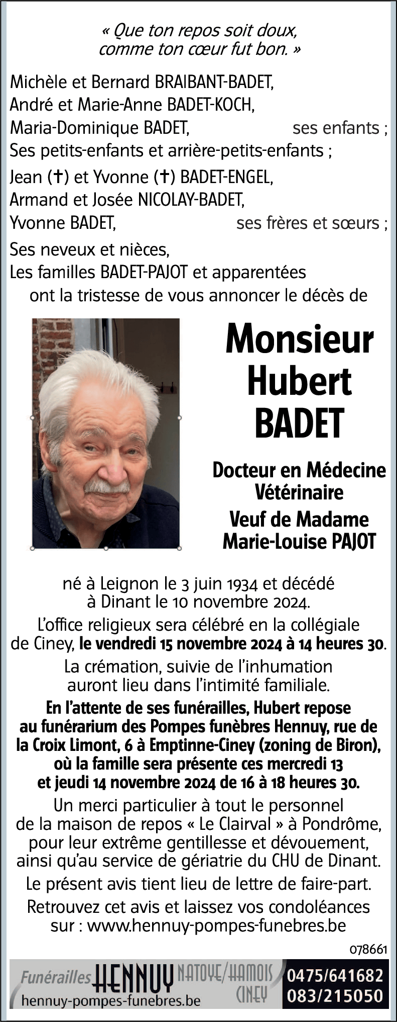 Hubert BADET