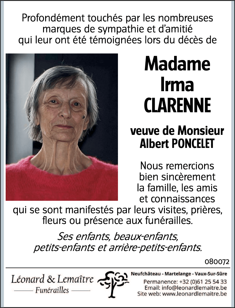 Irma CLARENNE