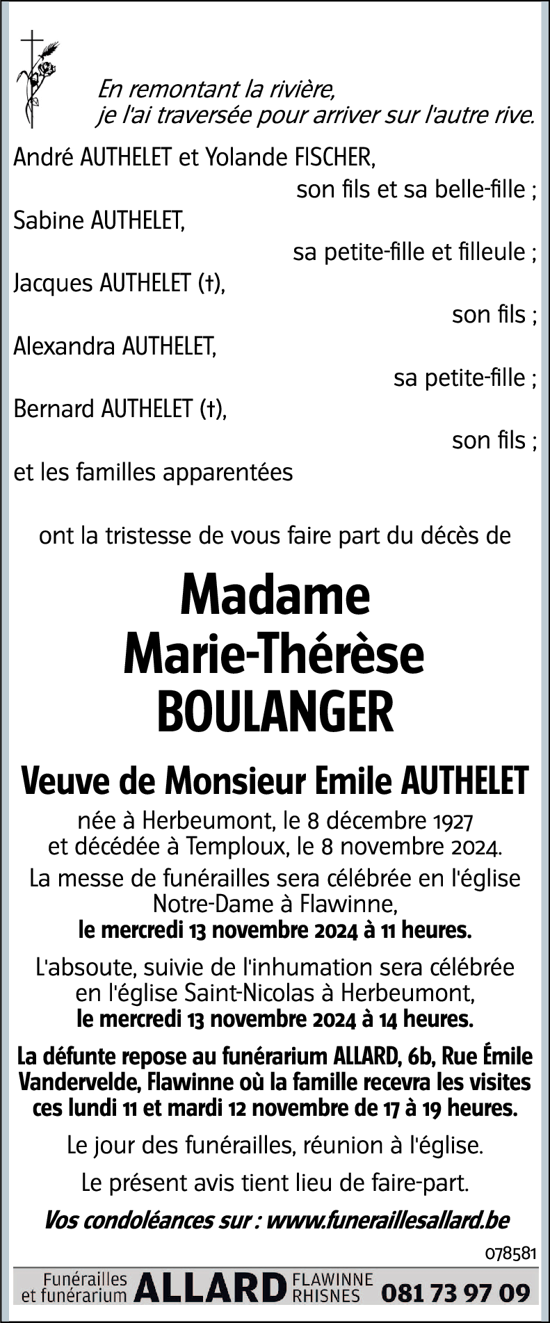 Marie-Thérèse BOULANGER