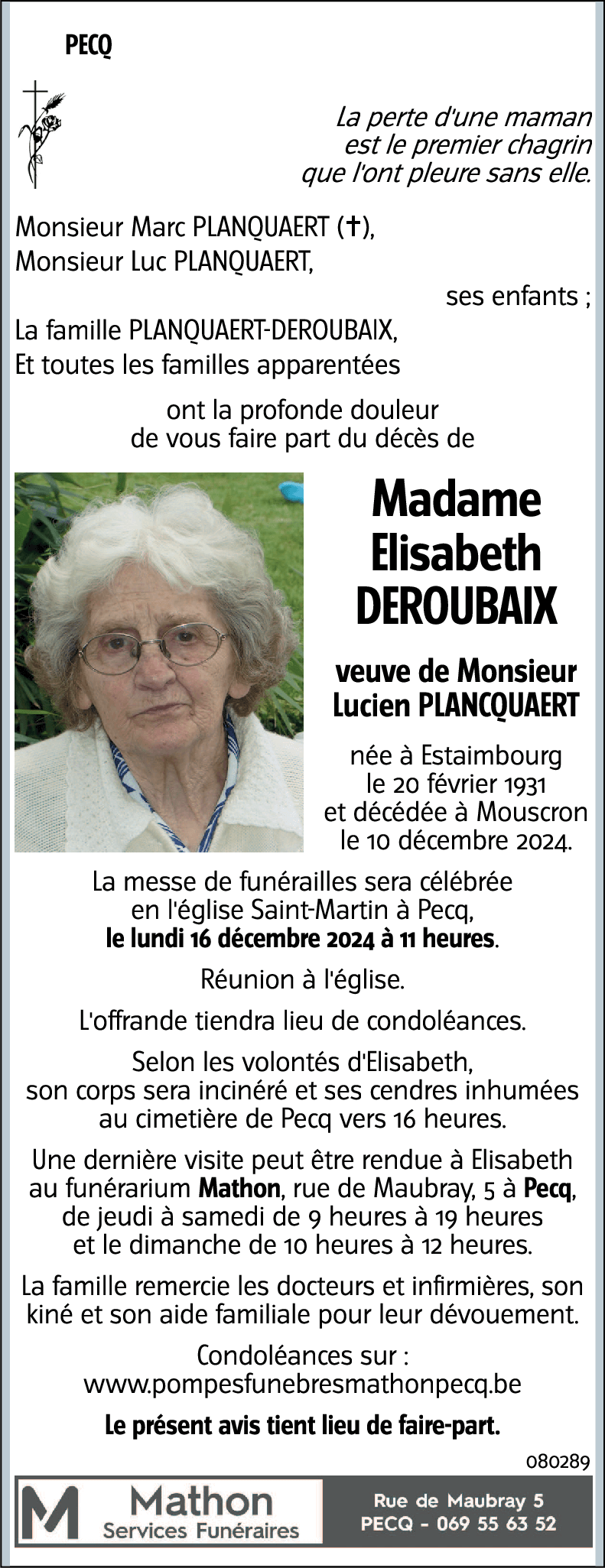 Elisabeth DEROUBAIX