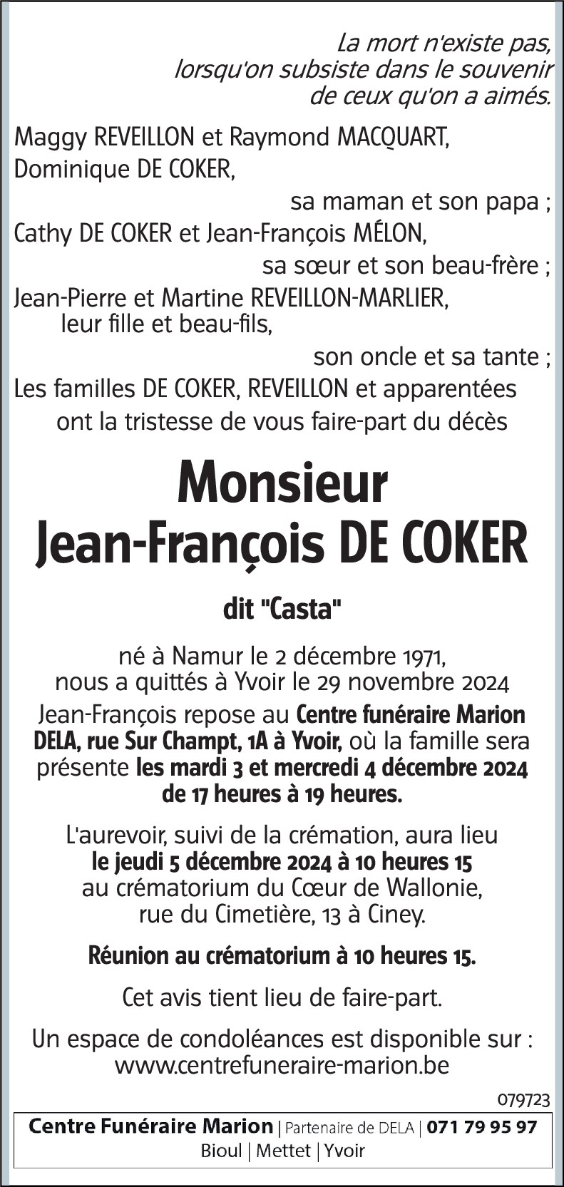 Jean-François DE COKER