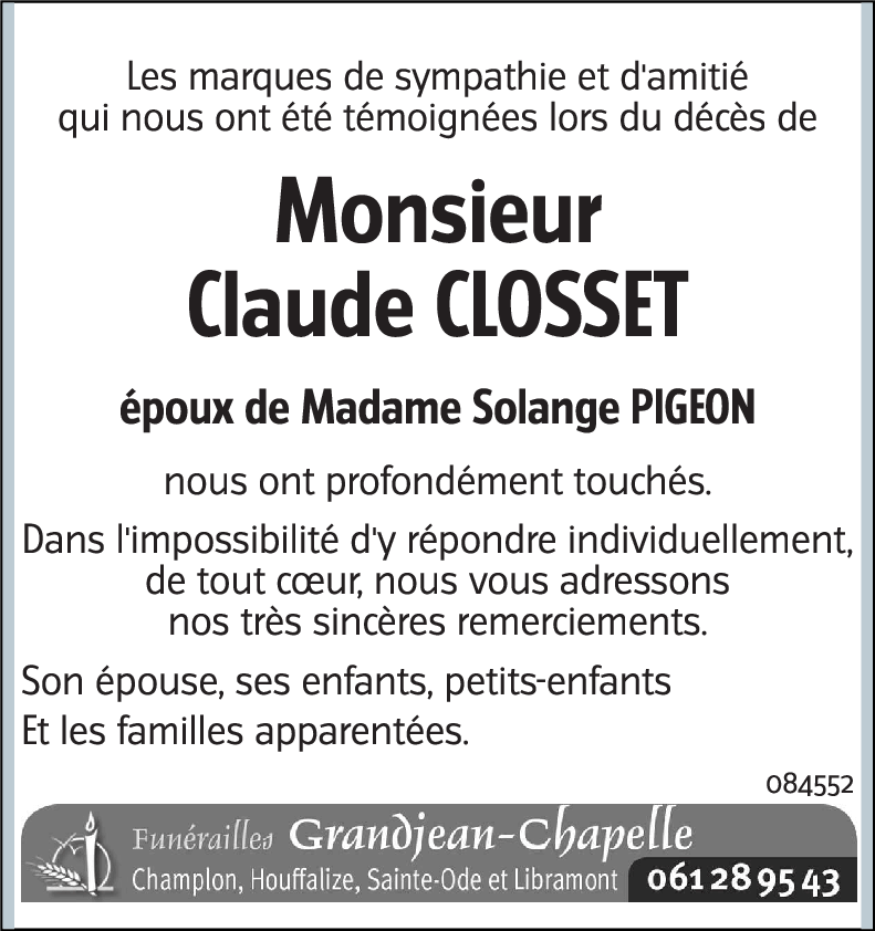 Claude CLOSSET