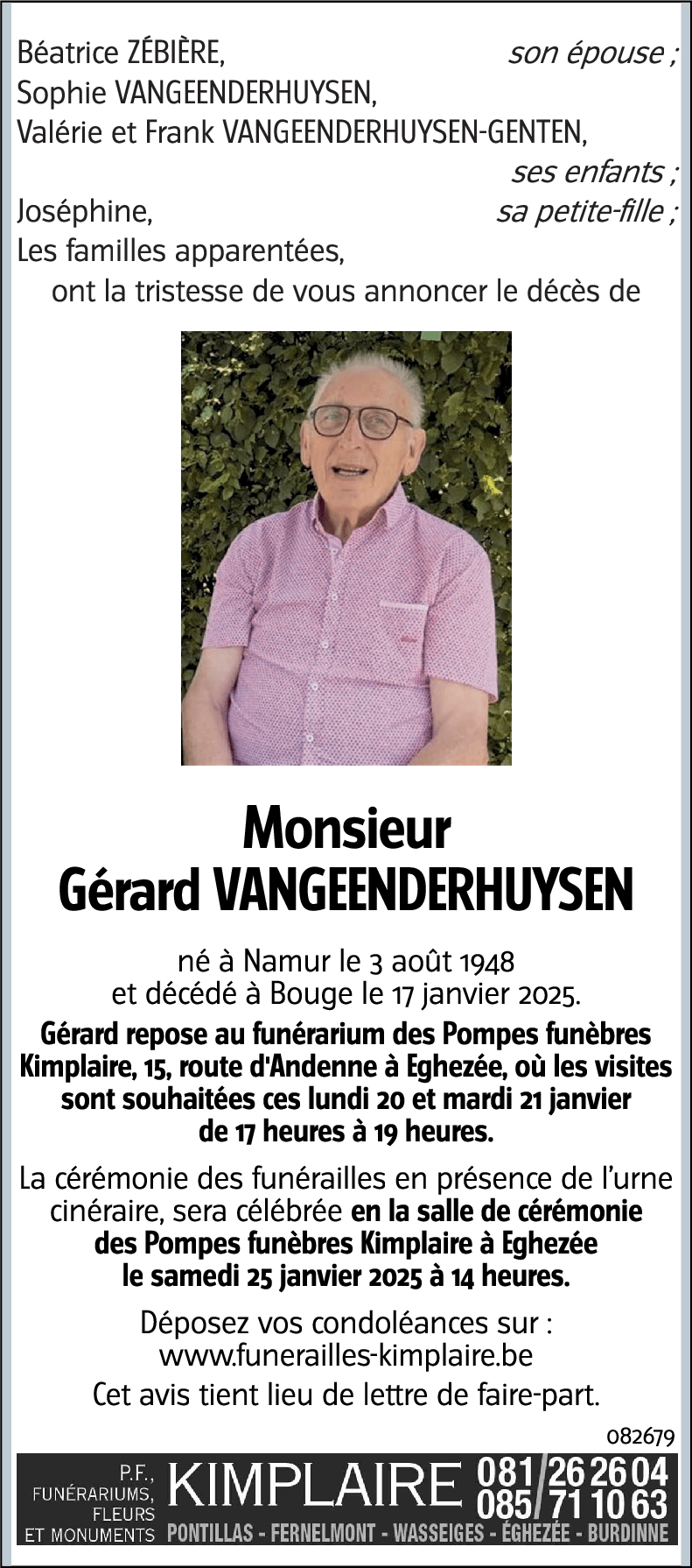 Gérard VANGEENDERHUYSEN