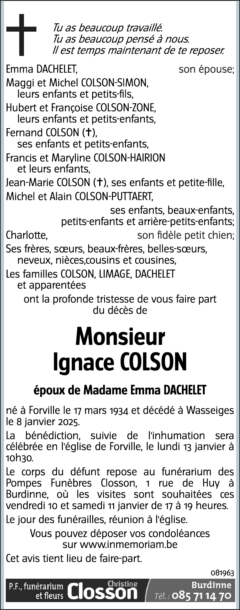 Ignace COLSON