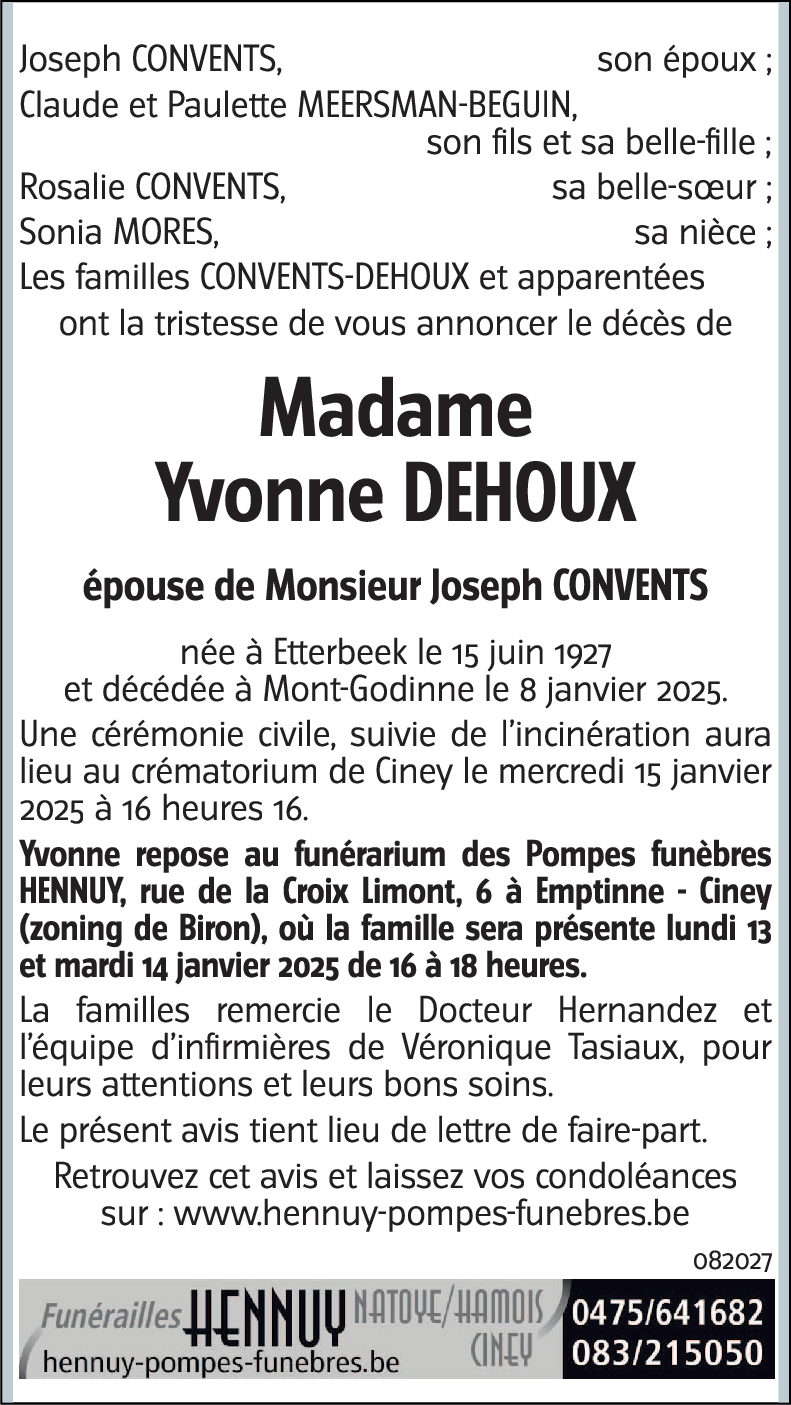 Yvonne DEHOUX