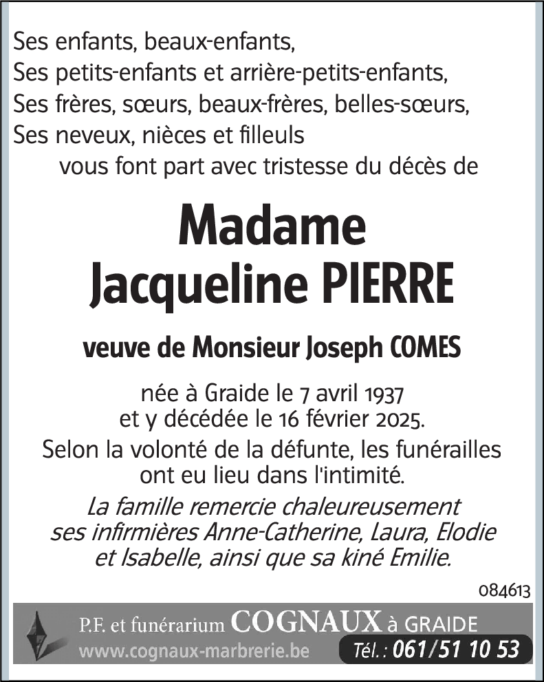 Jacqueline PIERRE