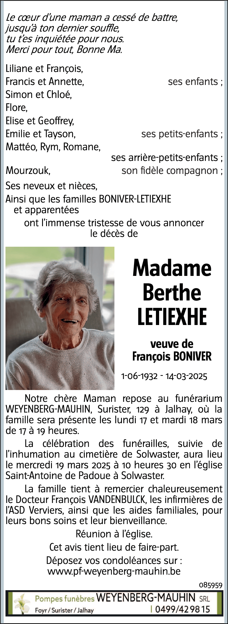 Berthe LETIEXHE