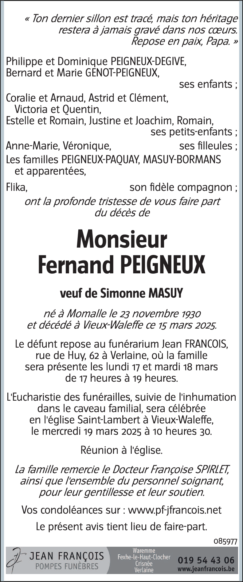 Fernand PEIGNEUX