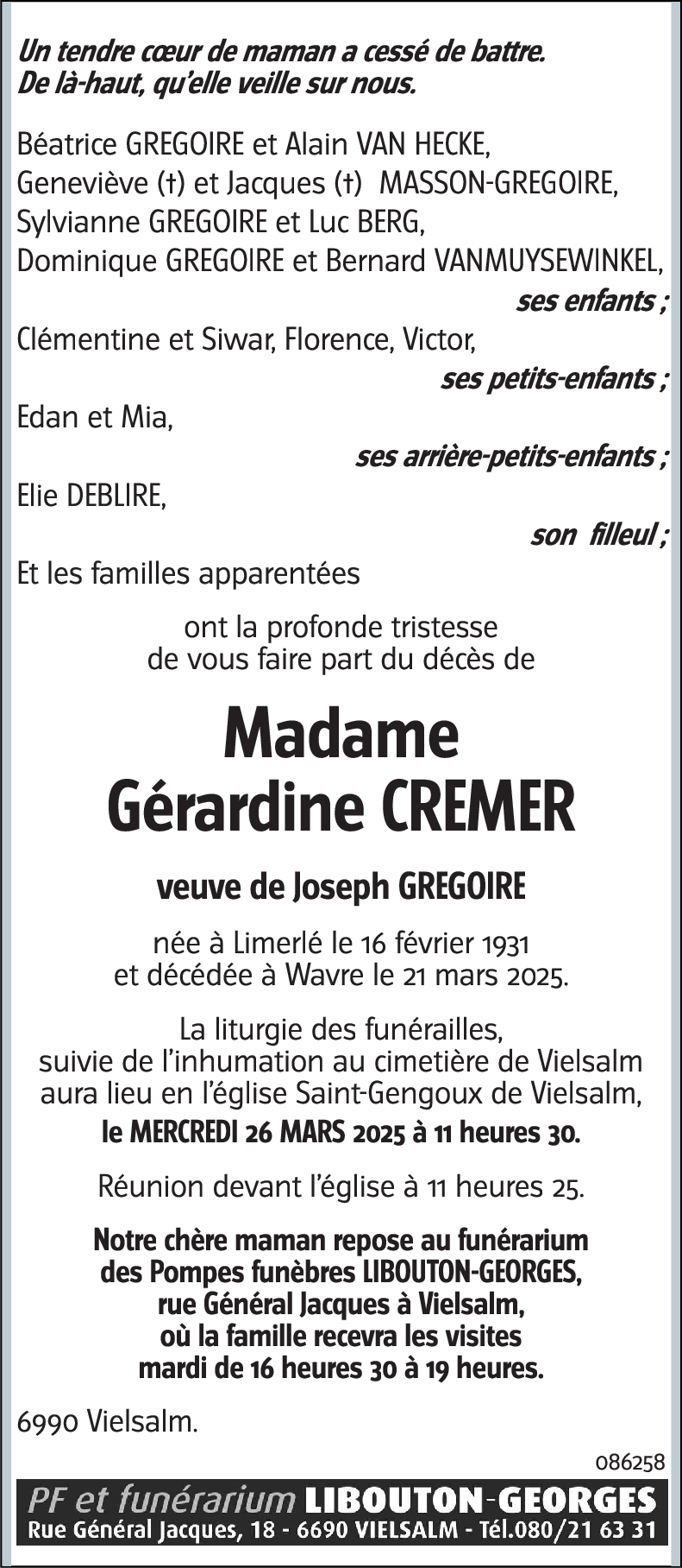 Gérardine CREMER