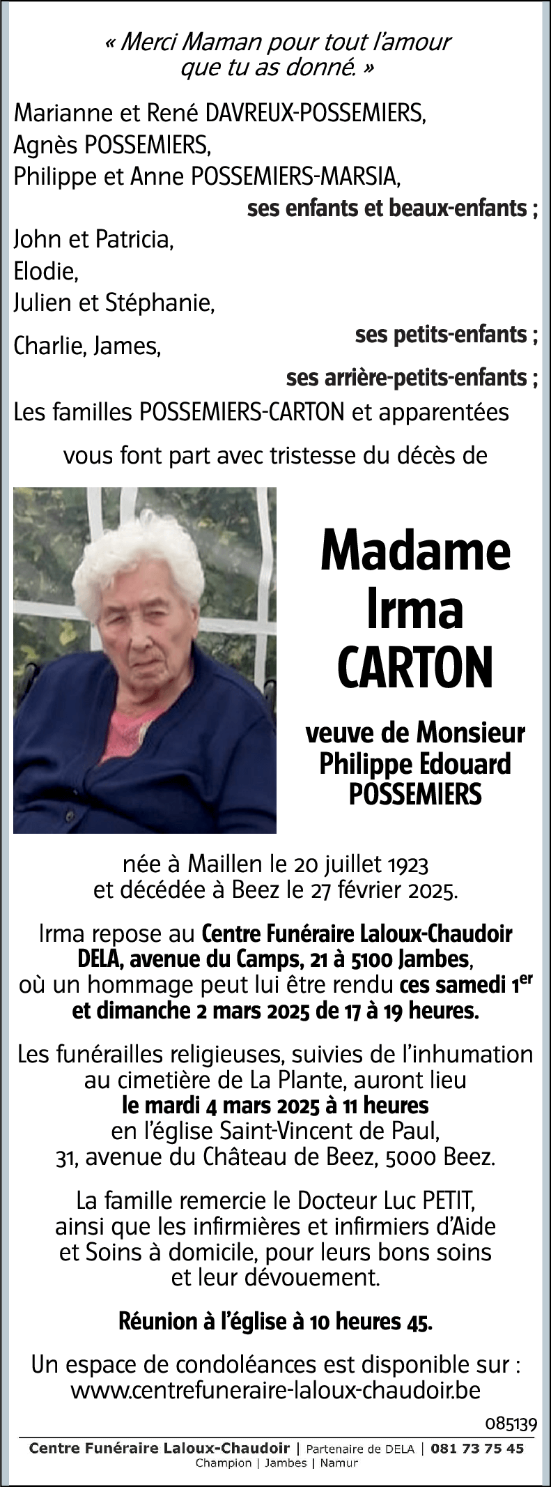 Irma CARTON