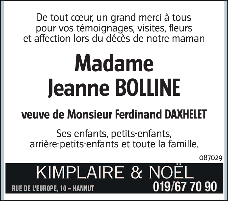 Jeanne BOLLINE